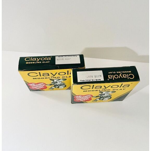 Vintage Crayola Modeling Clay New In Box Set Of 2 Binney Smith - Picture 2 of 3